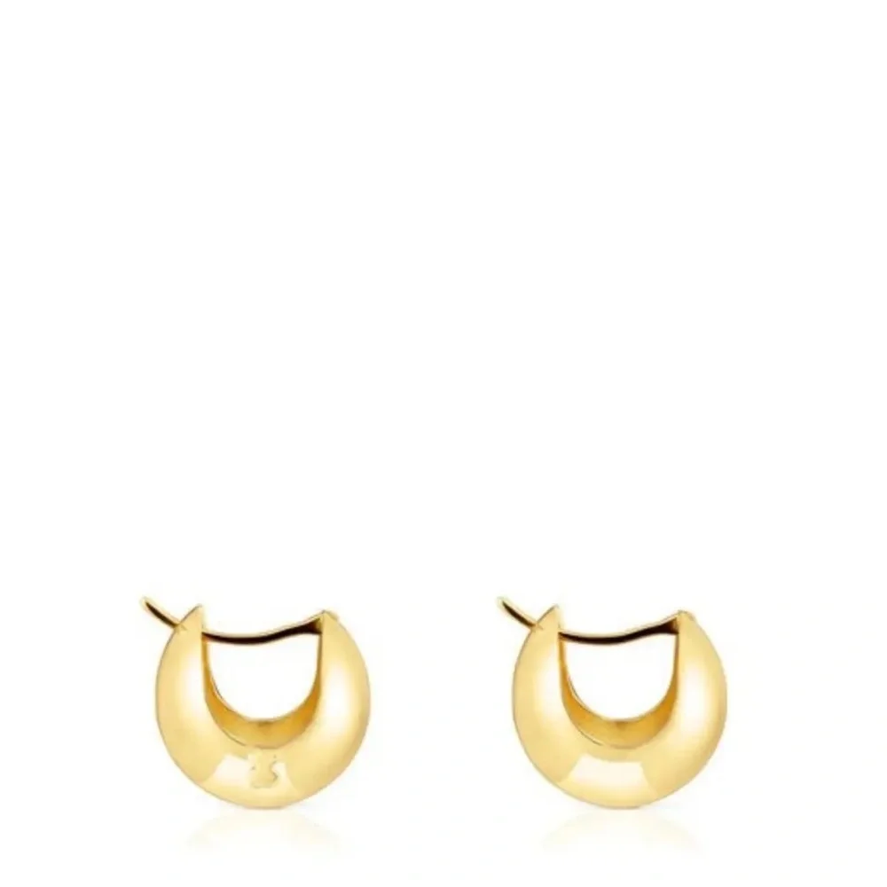TOUS Gold Bear on Round White Pearl Studs Scoops Earrings - Picture 13 of 16